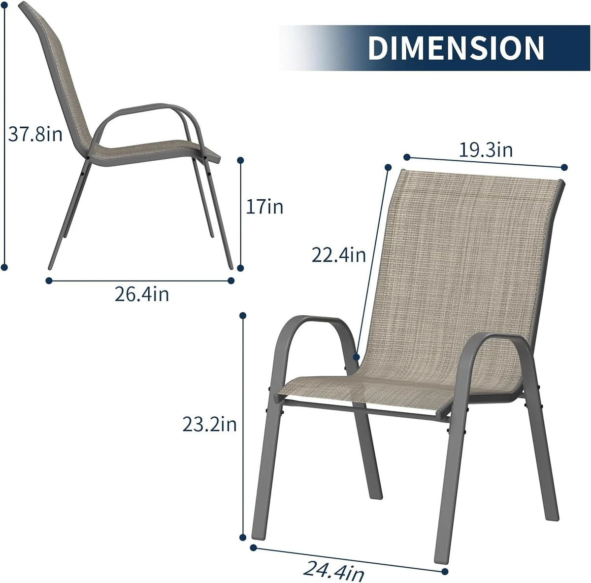 Brown Set of 4 Stackable Patio Chairs Q174547