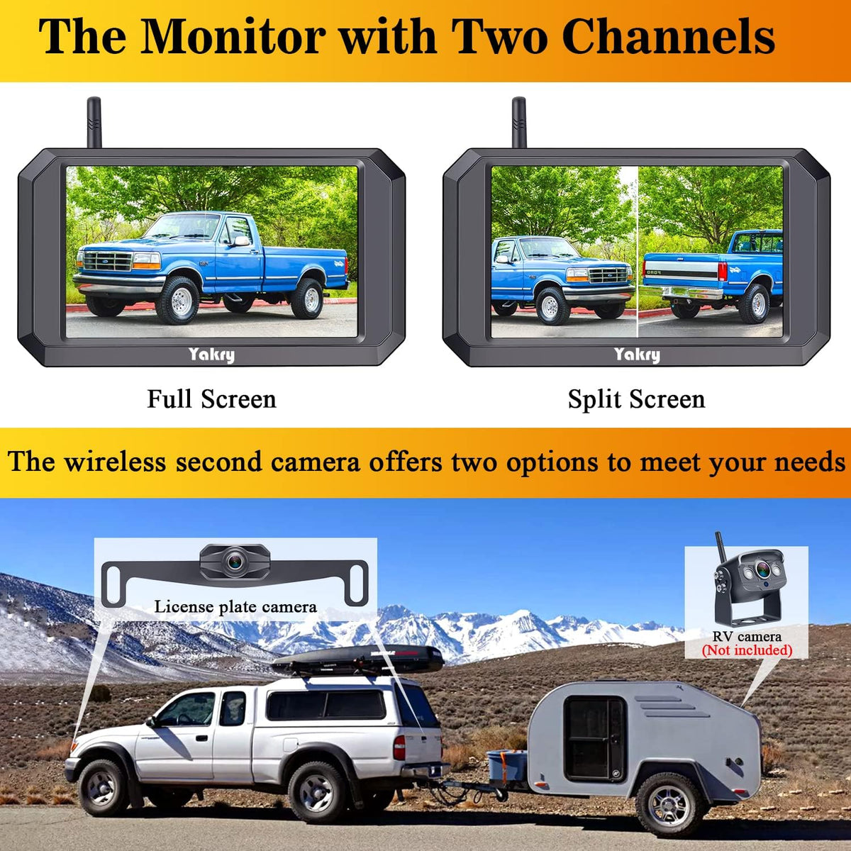 Wireless HD 1080P Backup Camera 5" Monitor Y589630