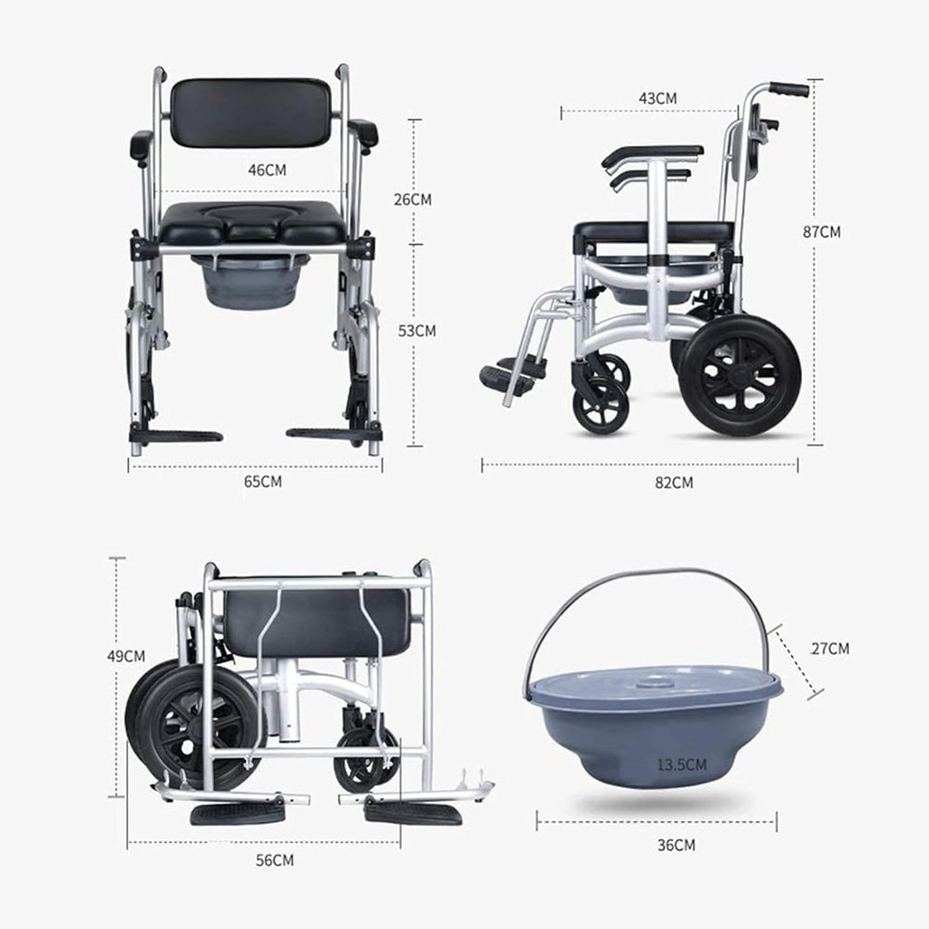 Toilet Commode Chair with Adjustable Height, Detachable Pot and Brakes F118646