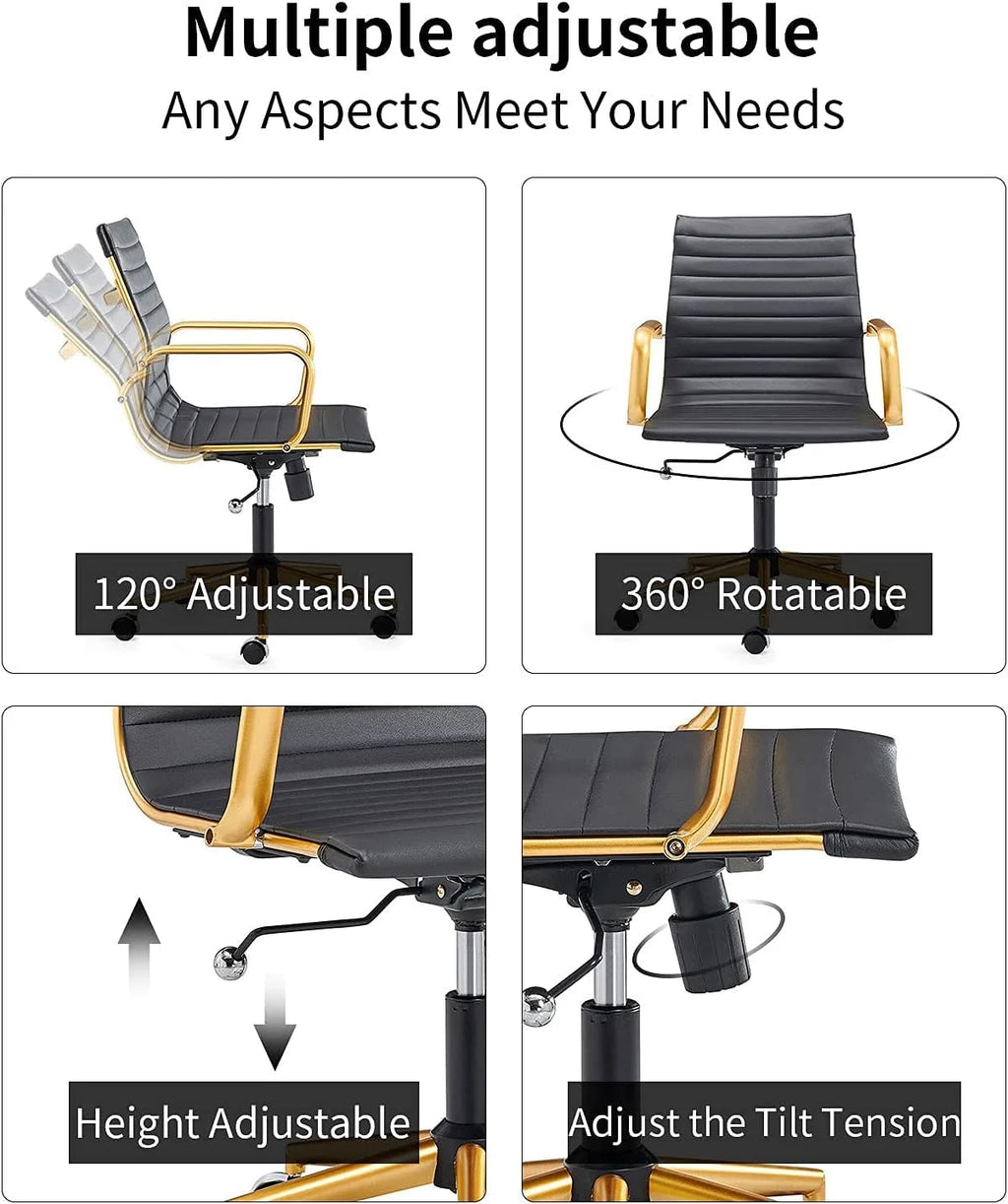Black Ergonomic Office Chair with Back Support and Caster Wheels P4953