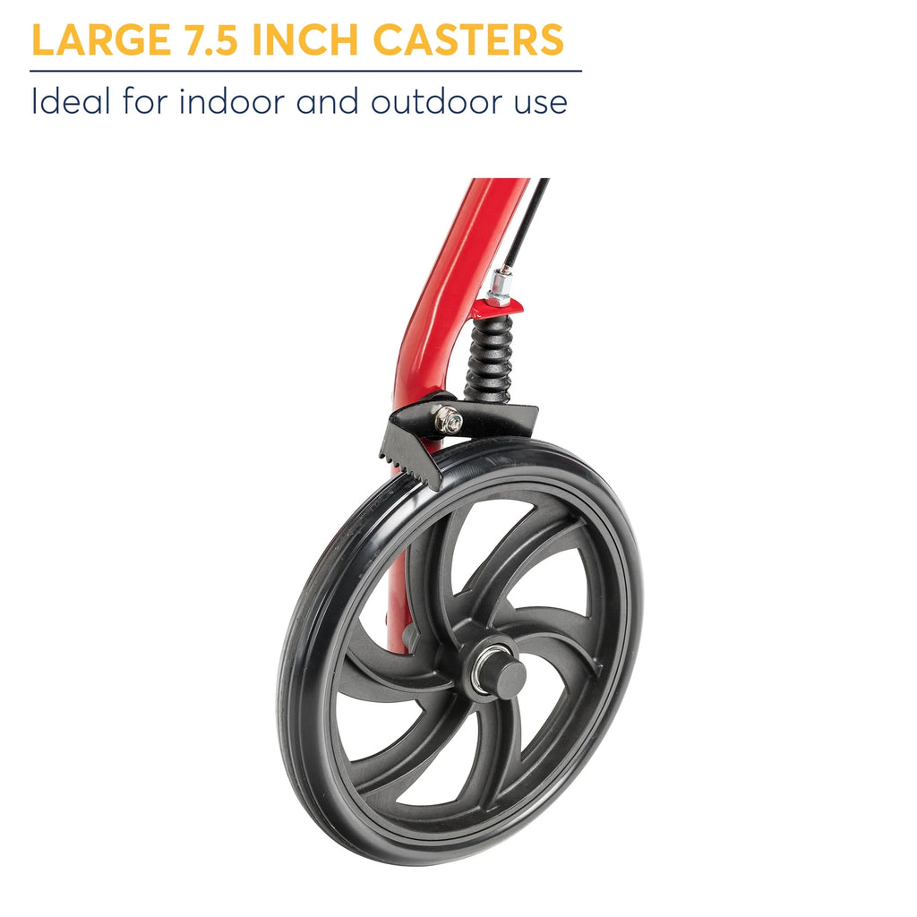 Red 4-Wheel Rollator with 7.5 Casters U267264
