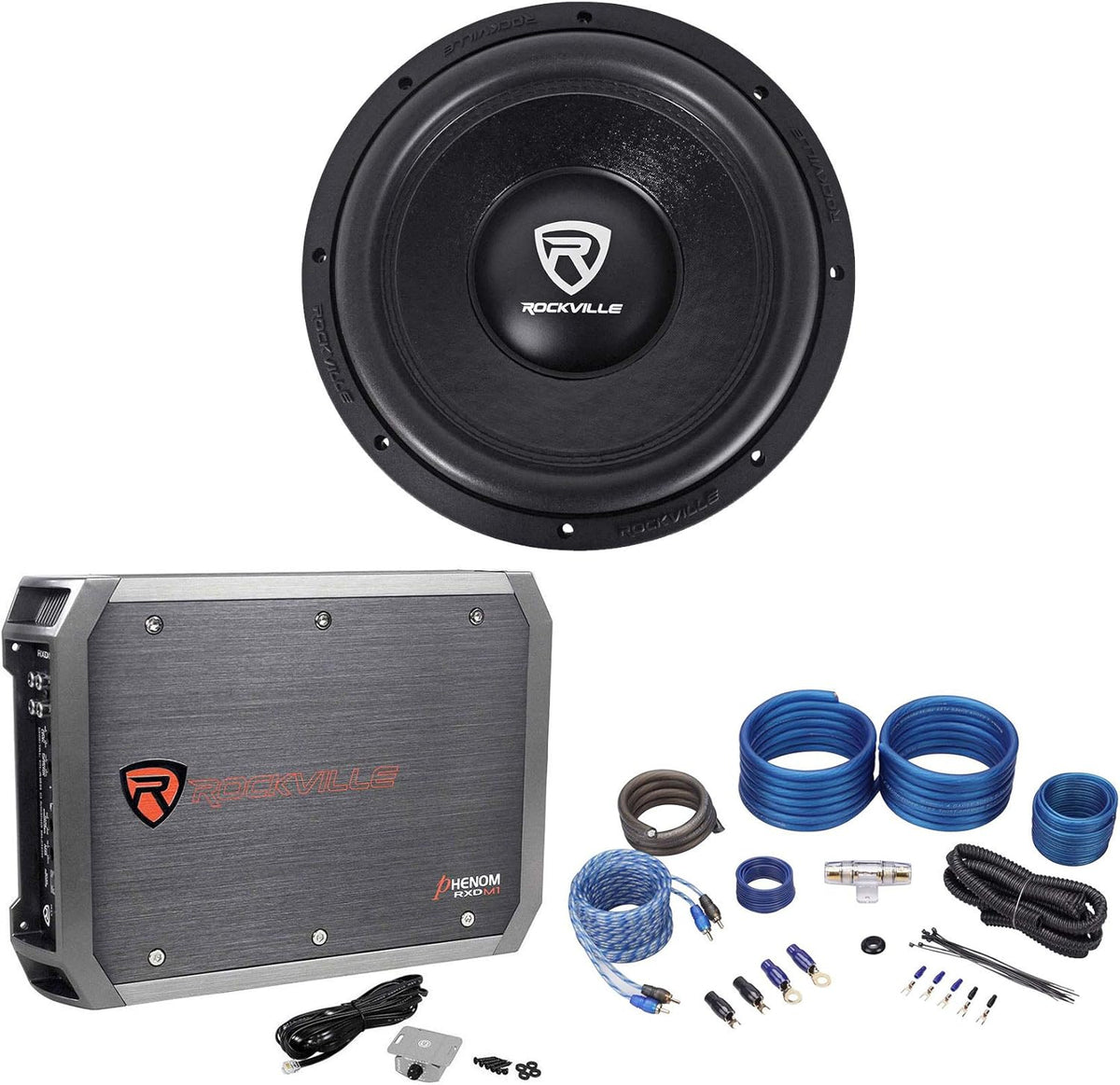 12 2400 Watt Car Audio Subwoofer Mono Amplifier Amp Kit U842