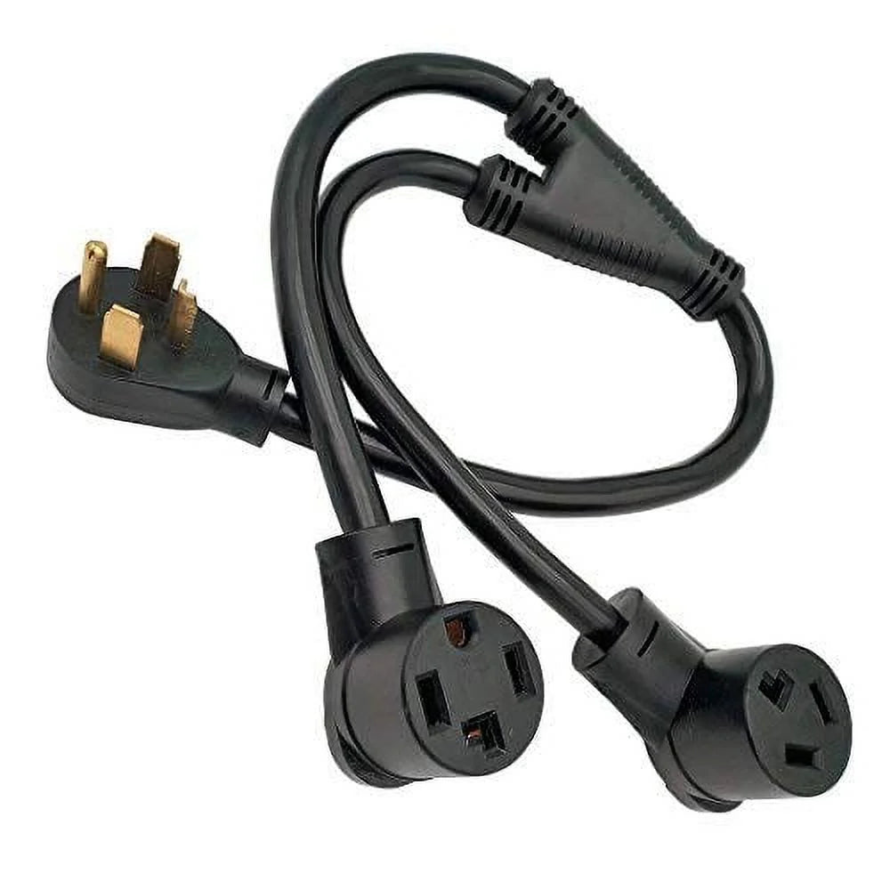 Dryer Splitter, NEMA 14-30 Male Plug to 14-30 & 10-30 Female Receptacle, 4-Prong 30 AMP Y Adapter Cord W551262