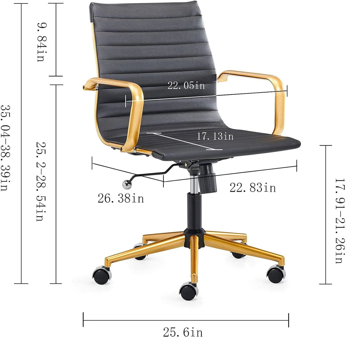 Black Ergonomic Office Chair with Back Support and Caster Wheels P4953
