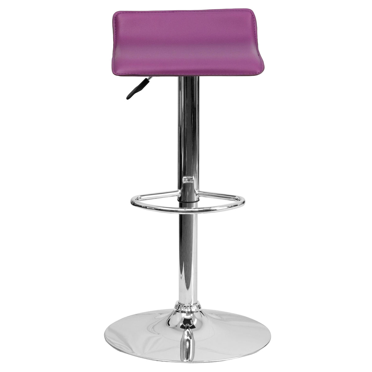 Purple Vinyl Adjustable Height Barstool with Chrome Base O8138