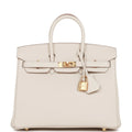 Birkin 25 Craie Togo Gold Hardware F32778