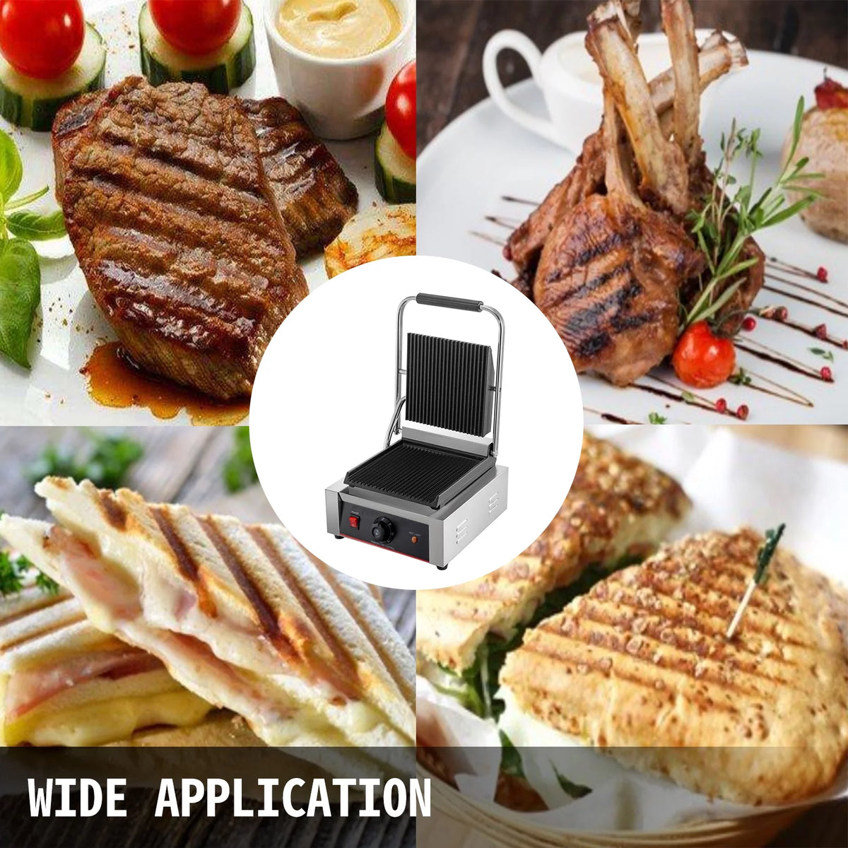 110V 1800W Electric Non-Stick Panini Maker B1333
