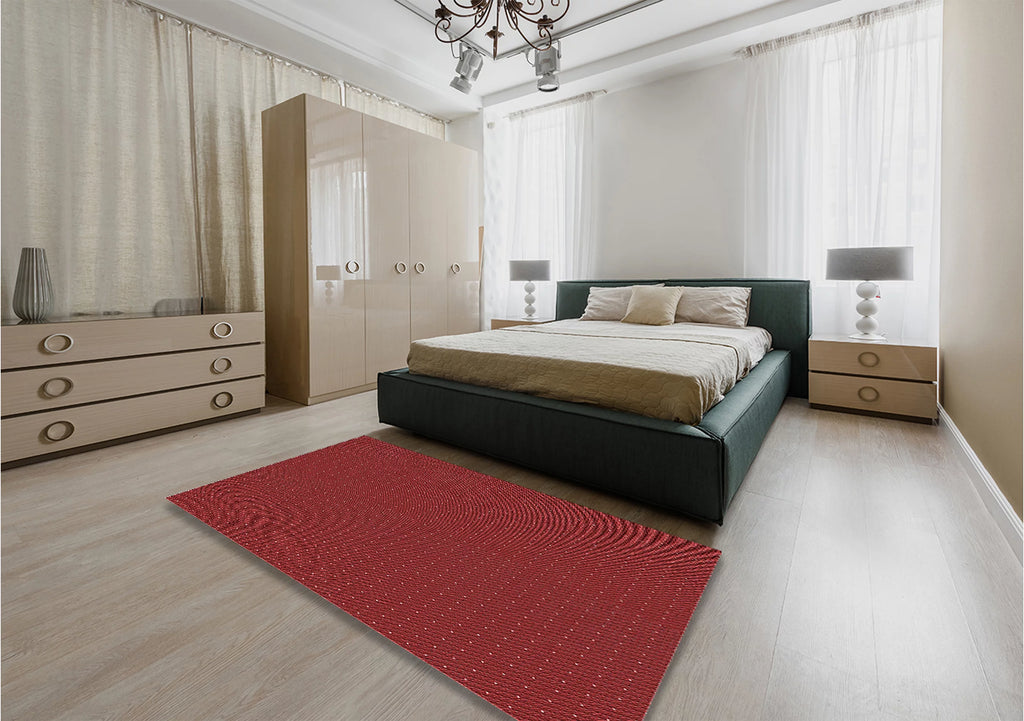 Machine Washable Red 5' x 8' Area Rugs S98814