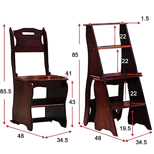 4 Step Dual Purpose Wooden Folding Step Stool (Brown) O616821