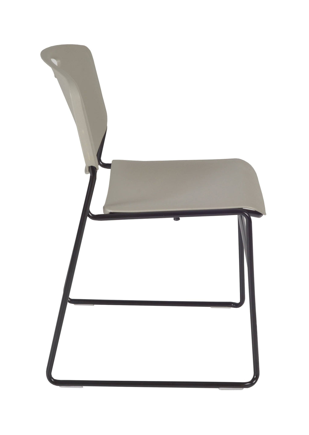 Beige Square Breakroom Table with 4 Grey Stack Chairs Q2681