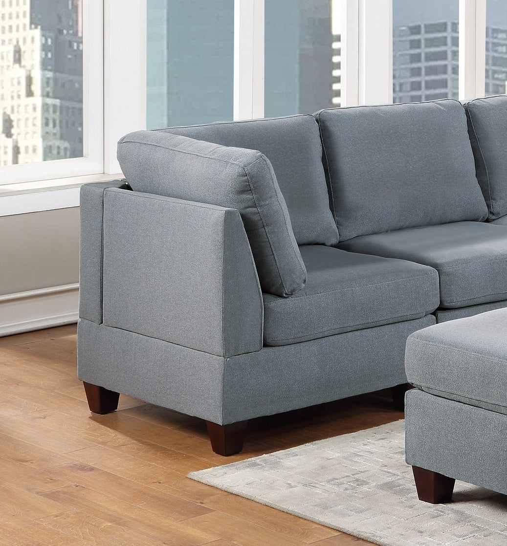 Modular Sectional 6pc Set Gray V3335