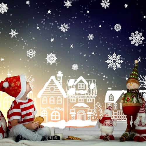 Extra Large Christmas Window Clings 4 Sheets Double-Sided Glass Decals Y589
