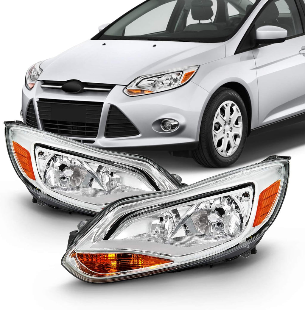 Chrome Trim Halogen Headlights Pair K173