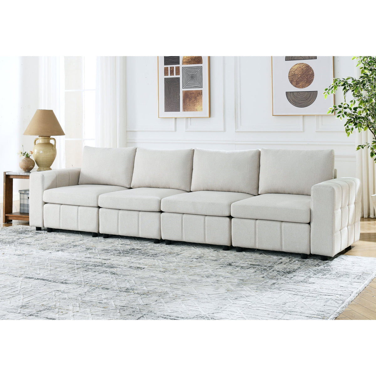 Upholstered Modular Sofa 4-Seater U40319