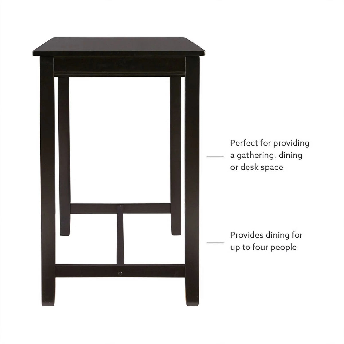 36" Wood Counter Height Pub Table in Black C866