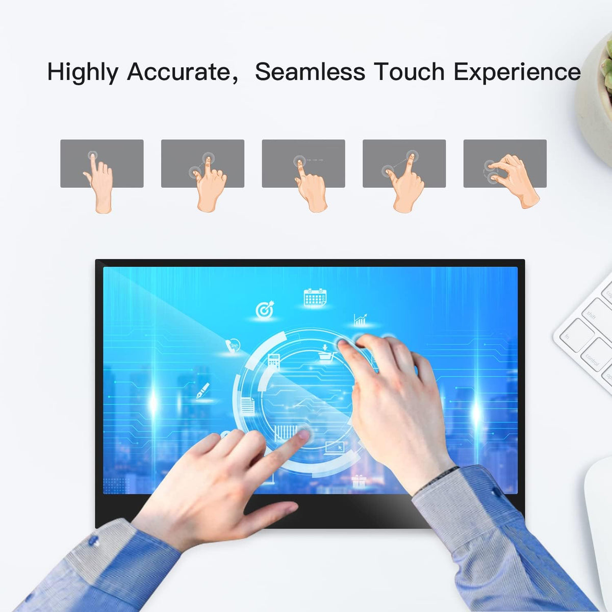 15.6" 1080P Touchscreen Portable Monitor with Kickstand O1136