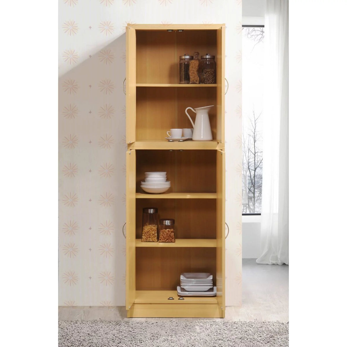 Beige Kitchen Pantry with Shelves and Compartments Z2789
