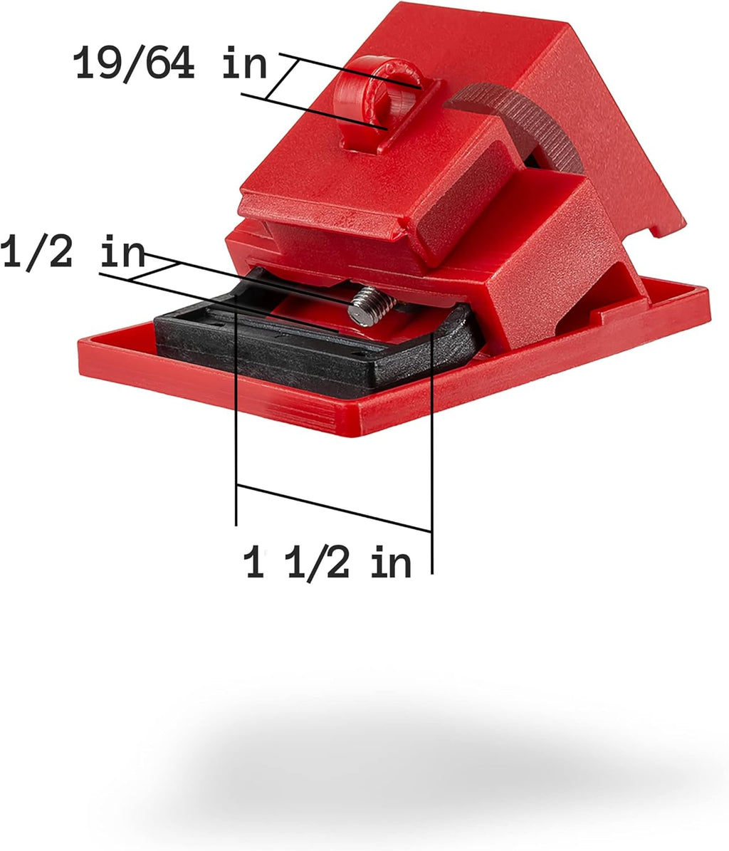 Breaker Lockout Tagout Electrical Loto Kit, 120/277V to 480/600V Circuit Lock Outs, Red Safety Padlocks, Hasps, Tags, Pack of 2 S264