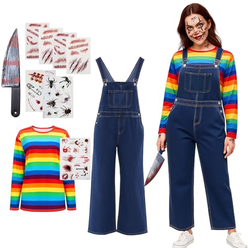 10 Pcs Halloween Costume Accessories Rainbow Long Sleeve Overalls I470213