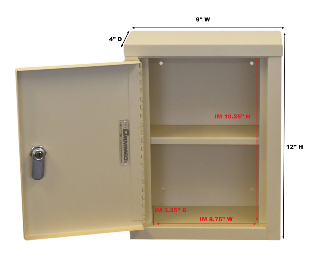 Painted Steel Mini Wall Storage Cabinet with Combo Lock in Beige J280