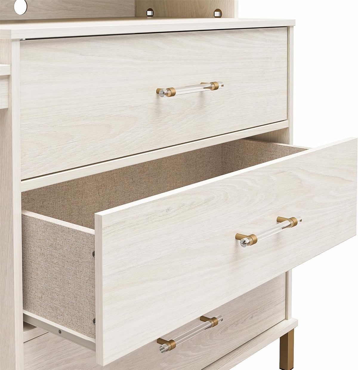 White Oak Dresser/Desk Combo with Wireless-charger V623