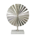 Fan Disk on Marble Base, Silver J625