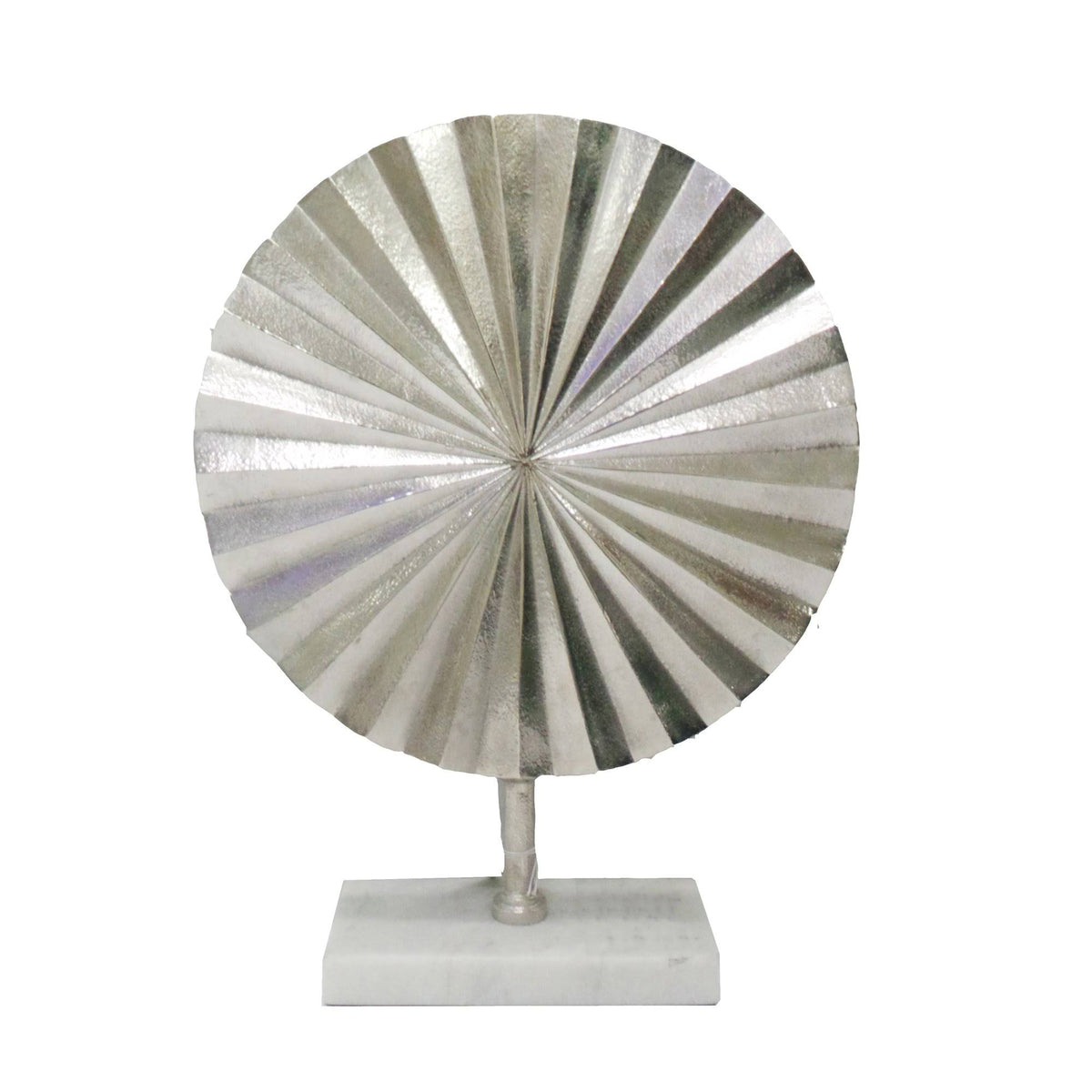 Fan Disk on Marble Base, Silver J625
