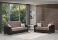 Brown Microfiber PU Sofa Bed with Storage H523015