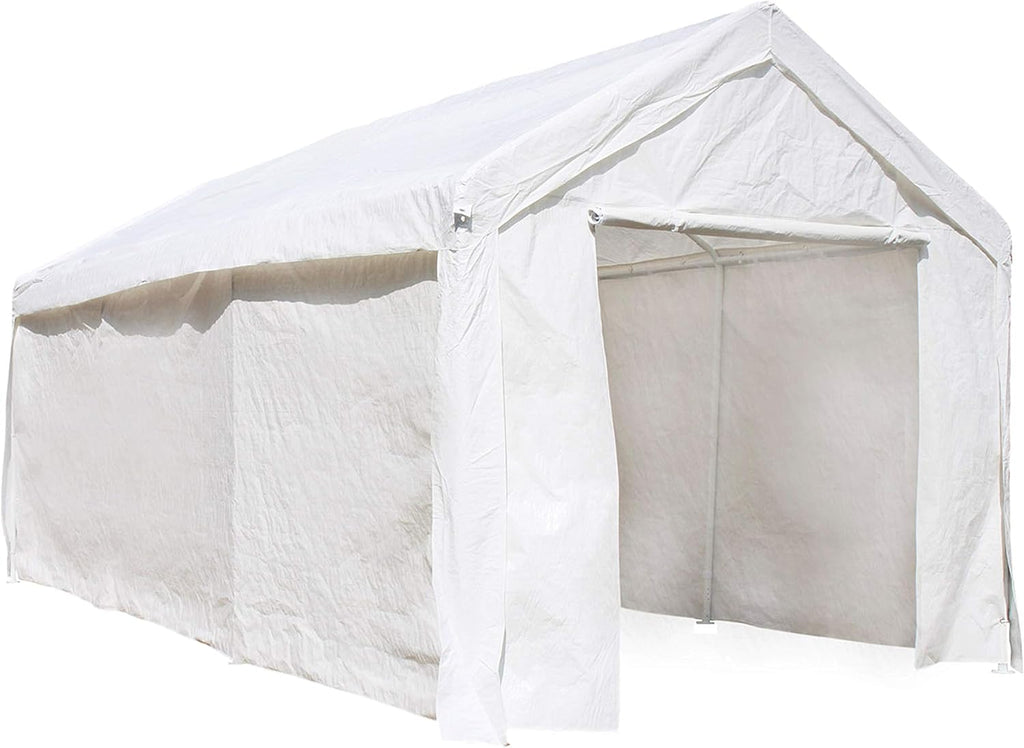 Beige 10 x 20 x 8.5 Feet Canopy Tent Shelter with Sidewalls O5134