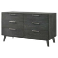 6 Drawer Wood Stainless Steel Dresser S353