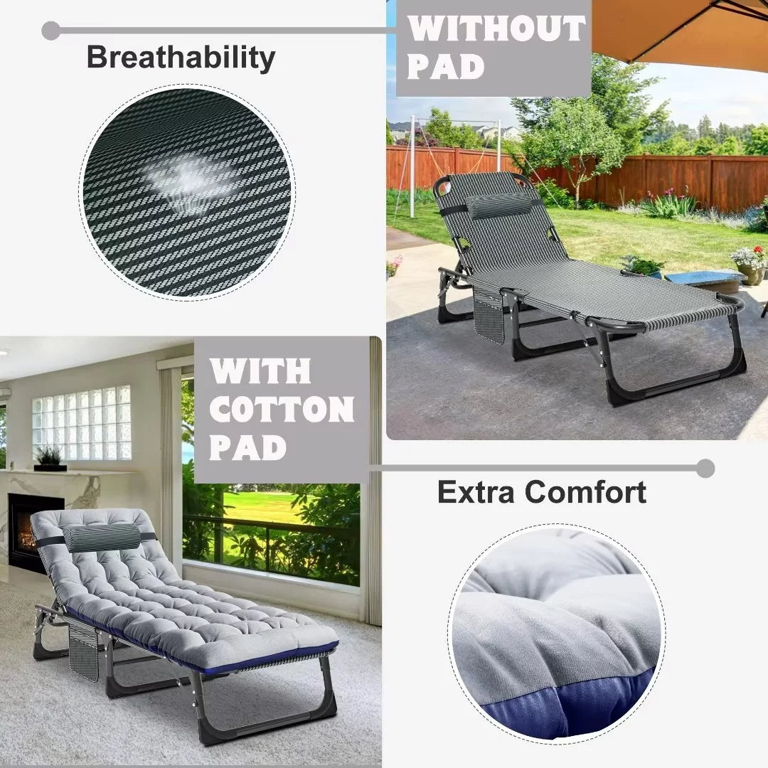 Folding Camping Cot with Mattress & Pillow M29456