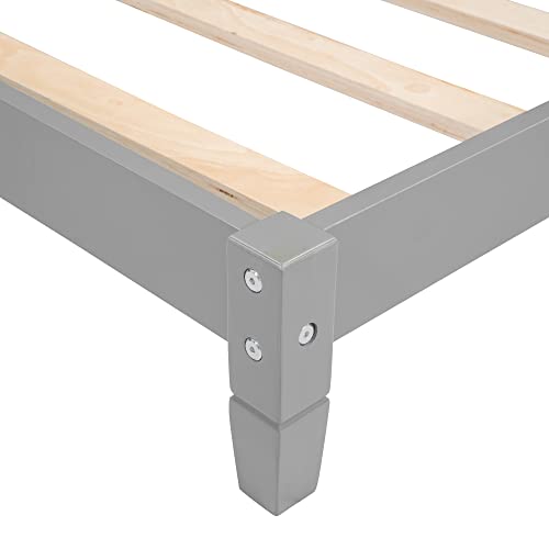 Full Daybed Frame, Full Size Platform Bed with Slat Support, Wood Full Sofa Bed B27282