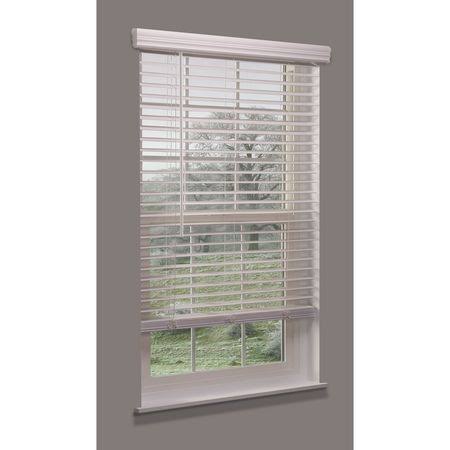 Cordless Faux Wood Blind, White, 64-1/2x22 Q861918