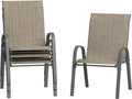 Brown Set of 4 Stackable Patio Chairs Q174547