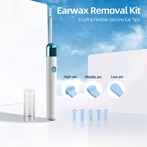 Ear Wax Removal Kit with Camera 1080P Otoscope Light 6 Ear Pick Blue O7018