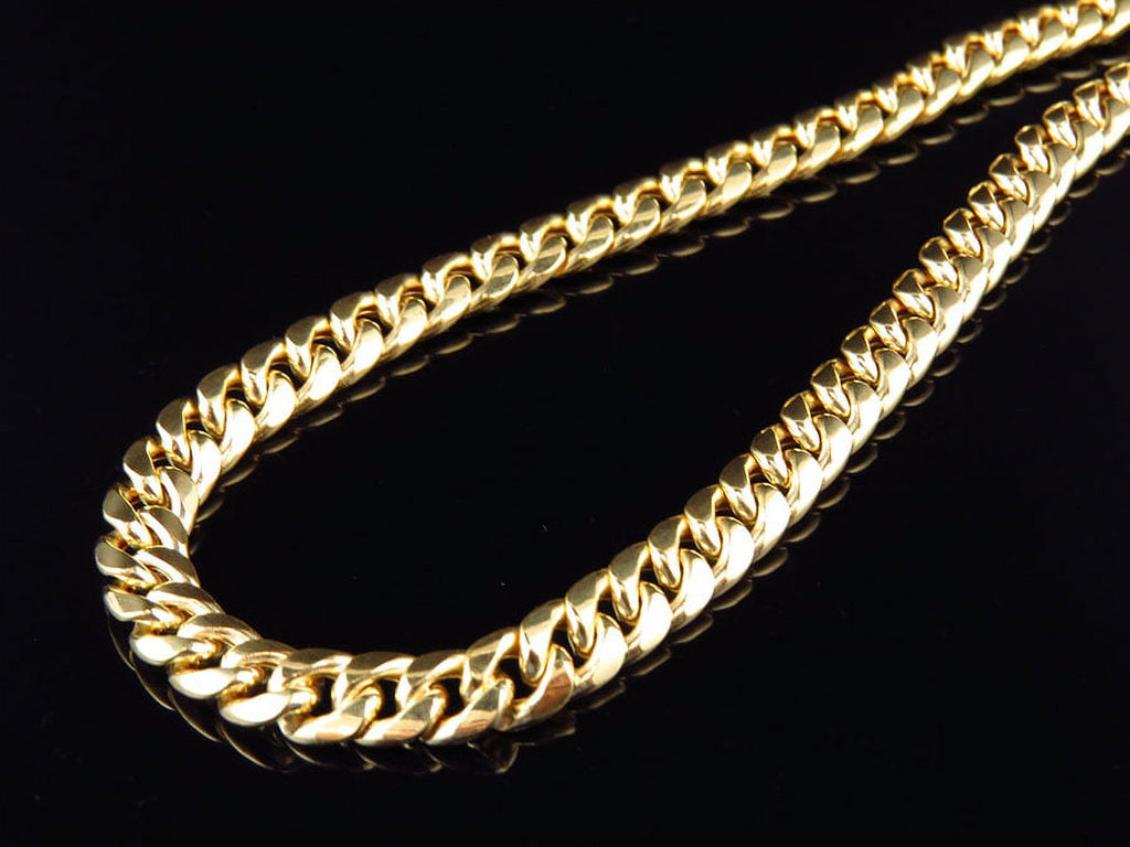 10K Yellow Gold Miami Cuban Link Chain Necklace 24-30" D821