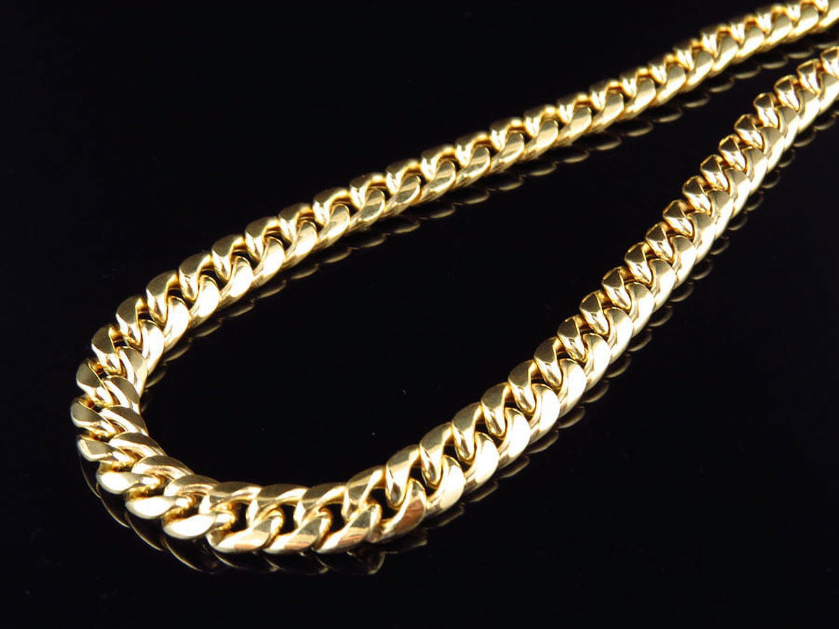 10K Yellow Gold Miami Cuban Link Chain Necklace 24-30" D821