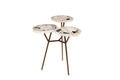 Bronze Petrified Stone 3 Tier Accent Table with Gold Base U70140