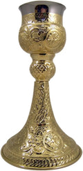 Nickel Plated and Brass Chalice and Paten Set, 9 Ounce Y958405