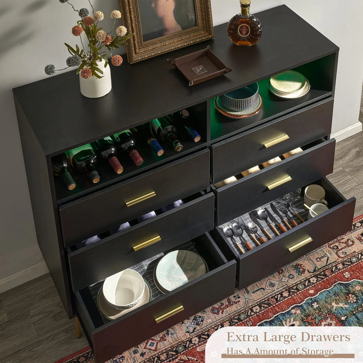 White 6 Drawer Wood Dresser P918422