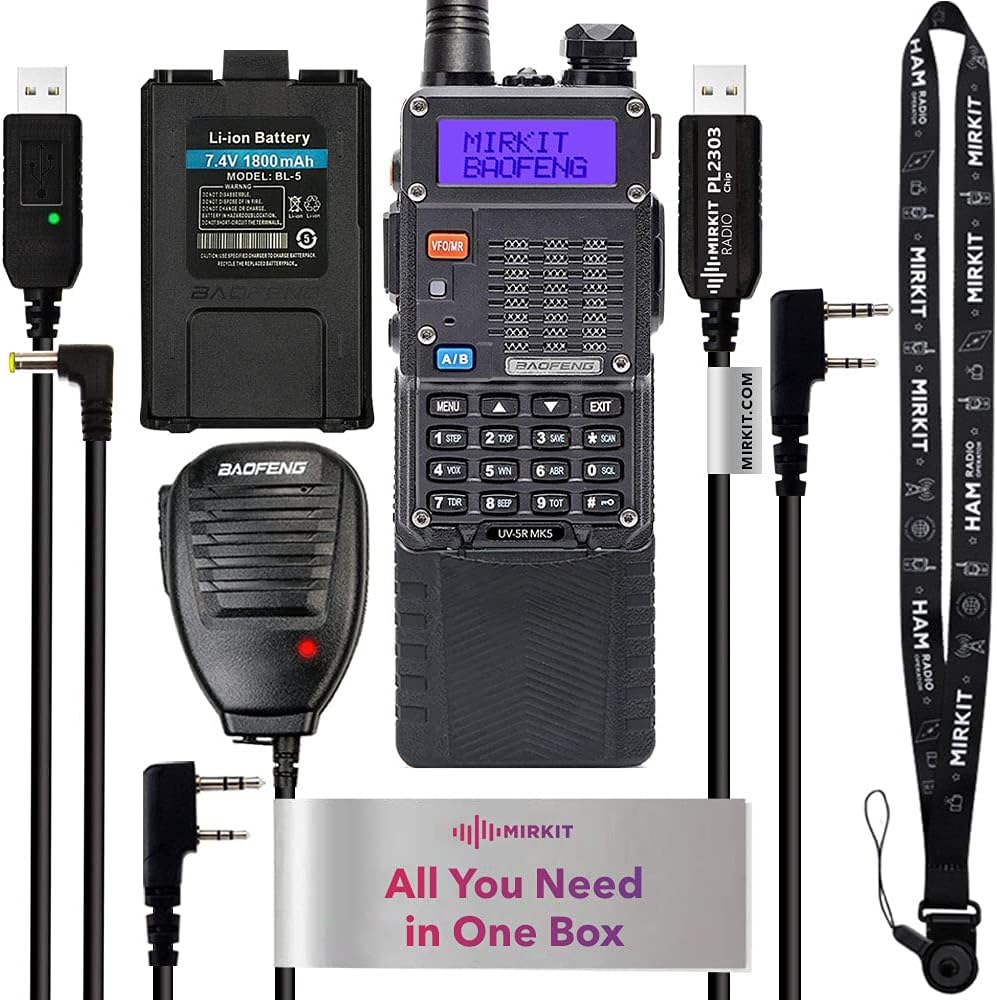 4X Ham Radios 8 Watt Max Power with Lanyards 1800 mAh Li-ion Battery and Programming Cable W937