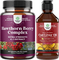 Extra Strength Hawthorn Berry Capsules and Icelandic Cod Liver Oil Liquid F5769