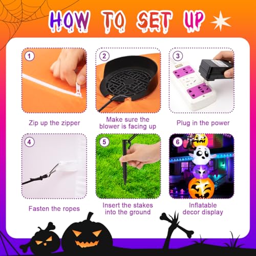 8FT Halloween Inflatable Decorations with Built-in LED Light K850884