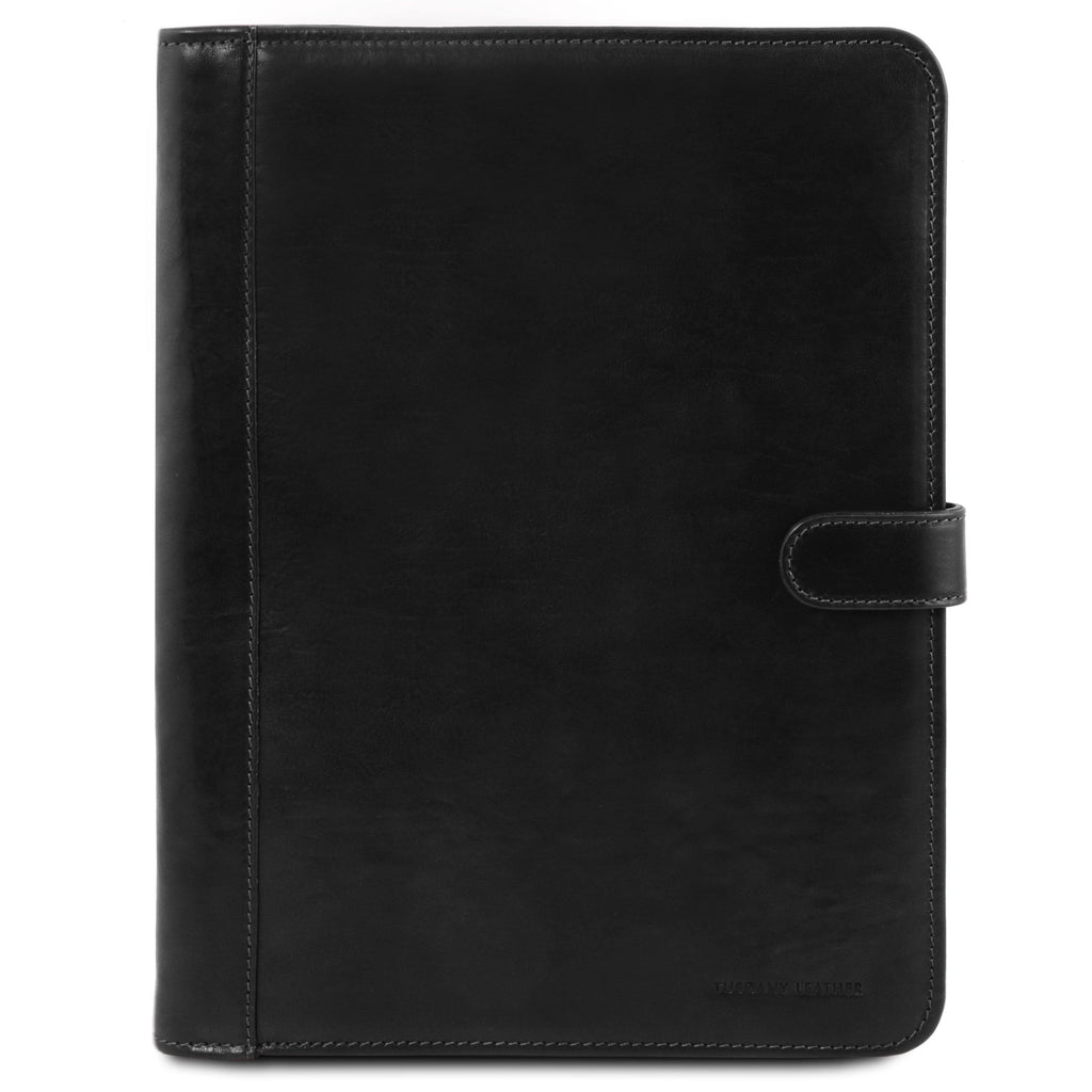 Brown Leather Document Case with Button Closure A612
