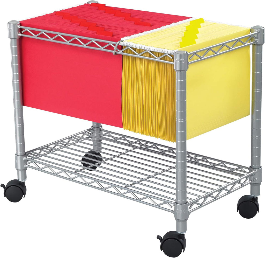 Wire Mobile Letter/Legal File Cart Black E3883