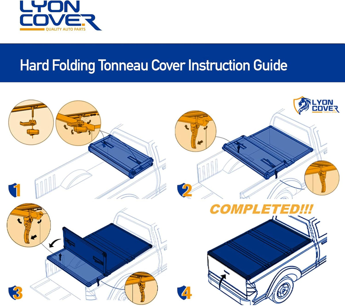 Hard Tri-Fold Truck Pickup Bed Cover for Ram 1500 2500 3500 D729