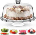 Cake Stand and Serving Plate with Dome Lid, Crystal Glass Footed Cake Stand E3880