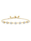 18K Yellow Gold Plated Silver White Moissanite Infinity Links Bracelet V180
