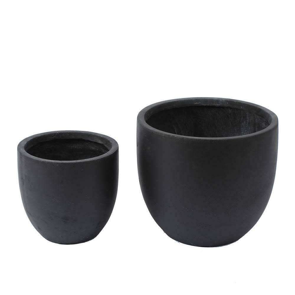 Round Black Planter J2897