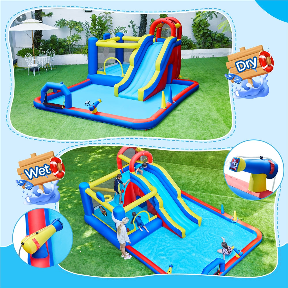 10-In-1 Inflatable Water Slide Bouncer with Blower & Storage Bag C5956